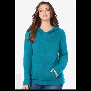 Thermal Hoodie Sweater-Deep Turquoise